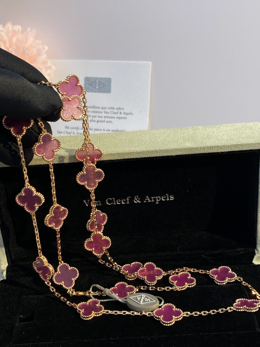 Van Cleef & Arpels Alhambra Pink Gold Necklace